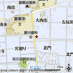 愛知県一宮市高田北門4周辺の地図