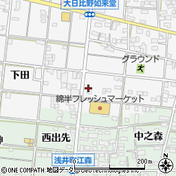 愛知県一宮市浅井町大日比野如来堂153周辺の地図