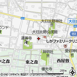 愛知県一宮市浅井町大日比野南流1866周辺の地図