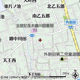 愛知県一宮市木曽川町外割田西郷中周辺の地図