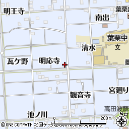 愛知県一宮市高田明応寺91周辺の地図