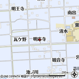愛知県一宮市高田明応寺周辺の地図
