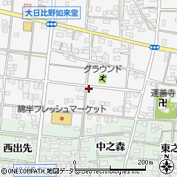 愛知県一宮市浅井町大日比野如来堂145周辺の地図