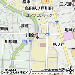 愛知県一宮市木曽川町内割田二の通り22周辺の地図