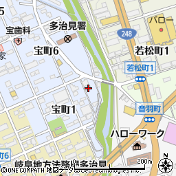 岐阜県多治見市宝町1丁目47周辺の地図