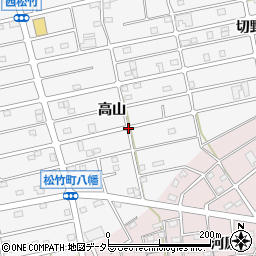 愛知県江南市松竹町高山周辺の地図