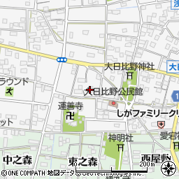 愛知県一宮市浅井町大日比野南流1852周辺の地図