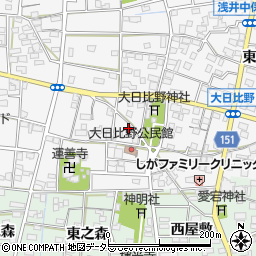 愛知県一宮市浅井町大日比野南流1859周辺の地図