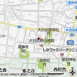 愛知県一宮市浅井町大日比野南流1857周辺の地図