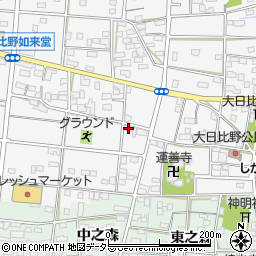 愛知県一宮市浅井町大日比野南流40周辺の地図