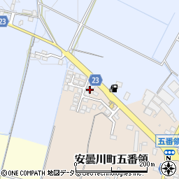 滋賀県高島市安曇川町五番領184-5周辺の地図