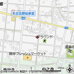 愛知県一宮市浅井町大日比野如来堂周辺の地図