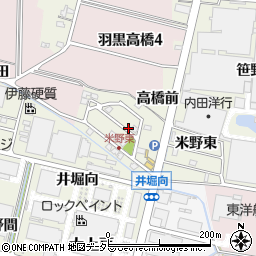 愛知県犬山市羽黒新田米野前周辺の地図