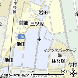 愛知県犬山市楽田三ツ塚周辺の地図