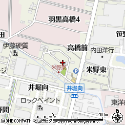 愛知県犬山市羽黒新田（米野前）周辺の地図