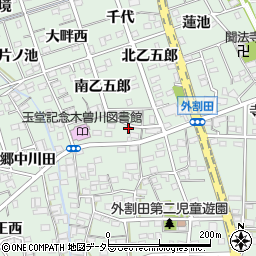 愛知県一宮市木曽川町外割田西郷中124周辺の地図