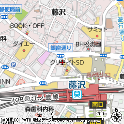 松屋藤沢北口店周辺の地図