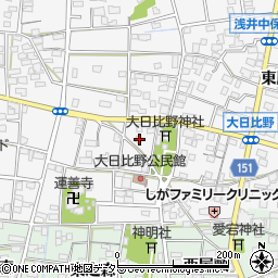 愛知県一宮市浅井町大日比野北流1909周辺の地図