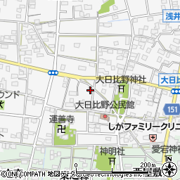 愛知県一宮市浅井町大日比野南流27周辺の地図