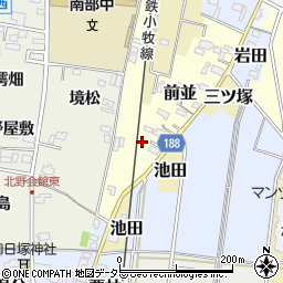 愛知県犬山市前並周辺の地図