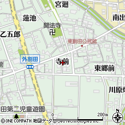 愛知県一宮市木曽川町外割田寺前周辺の地図