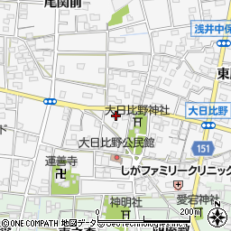 愛知県一宮市浅井町大日比野北流1912周辺の地図