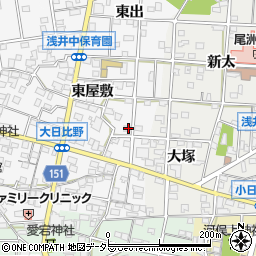 愛知県一宮市浅井町大日比野東屋敷26周辺の地図