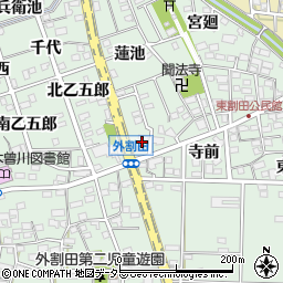 愛知県一宮市木曽川町外割田郷間周辺の地図