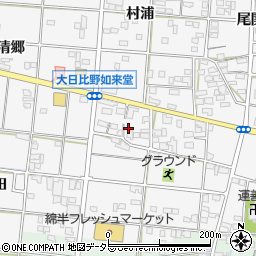 愛知県一宮市浅井町大日比野如来堂76周辺の地図