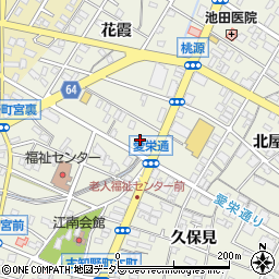 愛知県江南市古知野町花霞186周辺の地図