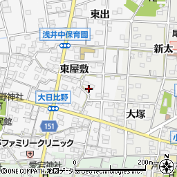 愛知県一宮市浅井町大日比野東屋敷2427周辺の地図