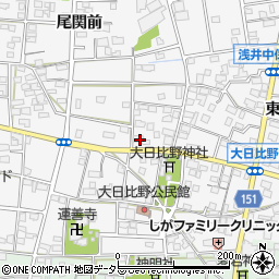 愛知県一宮市浅井町大日比野北流2038周辺の地図