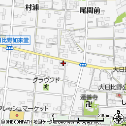 愛知県一宮市浅井町大日比野如来堂82周辺の地図