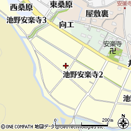 愛知県犬山市池野安楽寺2丁目周辺の地図