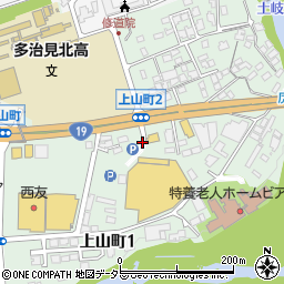 岐阜県多治見市上山町周辺の地図