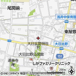 愛知県一宮市浅井町大日比野北流2044-3周辺の地図