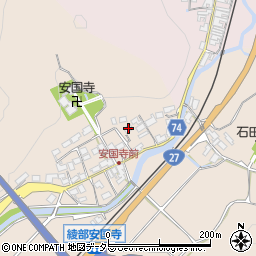 京都府綾部市安国寺町上背戸22周辺の地図