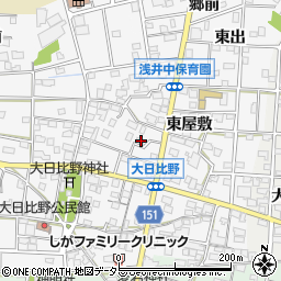 愛知県一宮市浅井町大日比野東屋敷2375周辺の地図