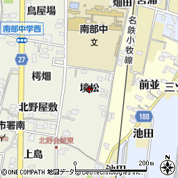 愛知県犬山市羽黒新田（境松）周辺の地図