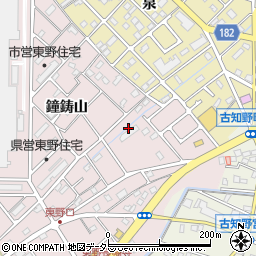 愛知県江南市東野町鐘鋳山周辺の地図