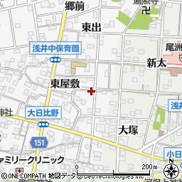 愛知県一宮市浅井町大日比野東屋敷19周辺の地図