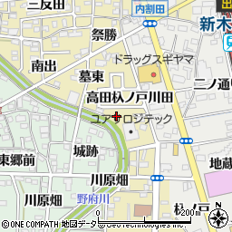 愛知県一宮市木曽川町内割田古川筋周辺の地図