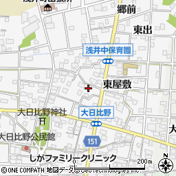 愛知県一宮市浅井町大日比野東屋敷2376周辺の地図