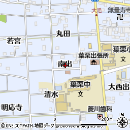 愛知県一宮市大毛南出周辺の地図