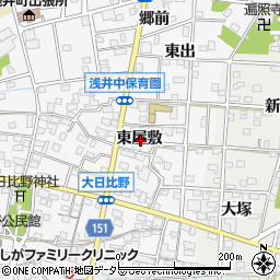 愛知県一宮市浅井町大日比野東屋敷周辺の地図