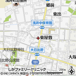 愛知県一宮市浅井町大日比野東屋敷2384周辺の地図