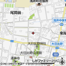 愛知県一宮市浅井町大日比野北流50周辺の地図
