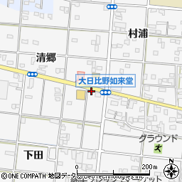 愛知県一宮市浅井町大日比野如来堂39周辺の地図