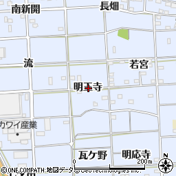 愛知県一宮市大毛明王寺周辺の地図