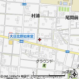 愛知県一宮市浅井町大日比野如来堂29周辺の地図